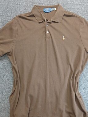 Polo by Ralph Lauren Men’s Brown Classic Fit Polo with Embroidered Pony Sz XL